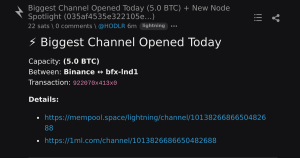 canal btc aberto - Canal BTC Aberto: Novo Nodo de 5 BTC