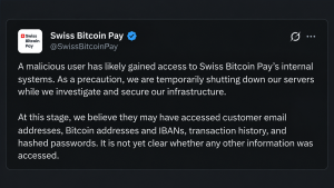 swiss bitcoin pay - Swiss Bitcoin Pay Desliga Sistema Após Intrusão Suspeita